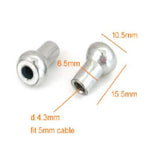 Steel Rope Shank Ball for 5mm Gym Cable Size 15 x Φ10.5od - Φ6.5id Strength System