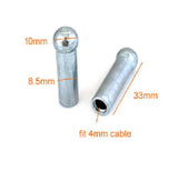 Shank Ball stop for 4mm Gym Cable Size 33 x Φ10od - Φ8.5id Strength System