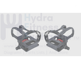 Schwinn Stationary Bike L & R Foot Pedal Pair W/Toe Cage Straps 104x75mm | 9 - 16" - hydrafitnessparts