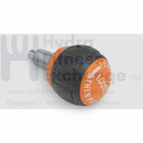 Seat pop pin knob size 1" (50mm) Thread of pin M16 (5/8") Fine Thread Pin diameter: 5/16" (8mm) | Thread Length 1.06" (27mm) | Orange - hydrafitnessparts