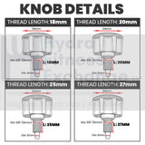Seat Pop Pin Size Knob 2.1"(54mm) - Thread Pin M16 (5 - 8") - hydrafitnessparts