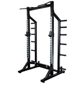 Victor J Rack STS Black Half Rack System, Heavy Duty Self Standing Squat Rack with C ...