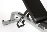 STS Flat to Incline Adjustable Weight Bench Silver, Commercial Strength Training Bench, 6 Position Backrest, High Density Foam Padding, Portable Dumbbell Workout Bench - hydrafitnessparts