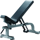 STS Flat to Incline Adjustable Weight Bench Silver, Commercial Strength Training Bench, 6 Position Backrest, High Density Foam Padding, Portable Dumbbell Workout Bench - hydrafitnessparts