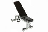 STS Flat to Incline Adjustable Weight Bench Silver, Commercial Strength Training Bench, 6 Position Backrest, High Density Foam Padding, Portable Dumbbell Workout Bench - hydrafitnessparts