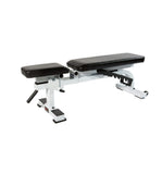 STS Flat to Incline Adjustable Weight Bench White, Commercial Strength Training Bench, 6 Position Backrest, High Density Foam Padding, Portable Dumbbell Workout Bench - hydrafitnessparts
