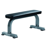 STS Flat Weight Bench Silver, Commercial Strength Training Bench, Heavy Duty Steel Frame, High Density Foam Padding, Multi Purpose Dumbbell Workout Bench for Home Gym - hydrafitnessparts