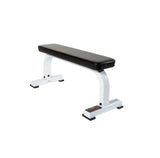 STS Flat Weight Bench White, Commercial Strength Training Bench, Heavy Duty Steel Frame, High Density Foam Padding, Multi Purpose Dumbbell Workout Bench for Home Gym - hydrafitnessparts