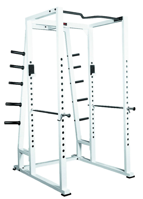 STS Power Rack with Weight Storage Silver Adjustable Spotter Arms Chin ...