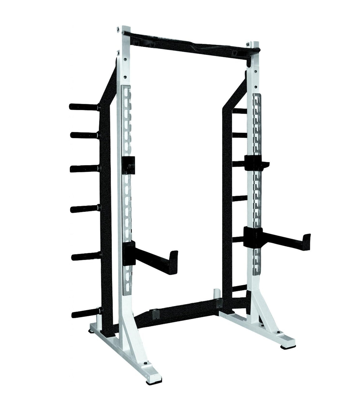 STS White Half Rack System, Heavy Duty Self Standing Squat Rack with C ...