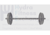 Technogym Skillrun DJJ0AU Treadmill Rear Axle Idler Roller System 174201 - hydrafitnessparts