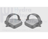 True Fitness Stationary Bike Left & Right Foot Pedal Pair W/Straps 9 - 16" - hydrafitnessparts