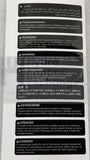Vision Fitness TM742B TM743B TM789B RB306D CB91D Treadmill Multiple Warning Label Set Semi Assembly 1000439639 - hydrafitnessparts