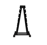 YORK 2 - Sided A - Frame Dumbbell Rack Black, Space Saving Weight Storage Stand for Home Gym, Holds 6 Pairs Rubber Hex Cast Iron or Chrome Dumbbells 2.5 to 30 lb Capacity - hydrafitnessparts