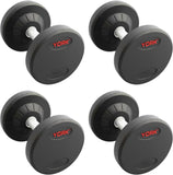 York Barbell Pro Style Dumbbell – Includes 2 Pairs (Total 4 Dumbbells of 130lb each) - 30mm Knurled Chrome Handles, Rubber Coated Solid Steel Core for Home & Gym Training - hydrafitnessparts