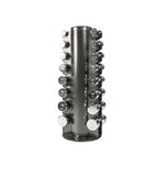 YORK Chrome Dumbbell Club Pack with Vertical Rack, Adjustable Weight Set 2.5–25 lb Pairs, Solid Steel Dumbbells with Knurled Handles and Space Saving Storage Stand - hydrafitnessparts