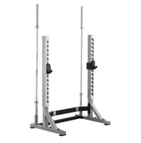 YORK STS Collegiate Rack Silver Power Rack with Bar Storage, Hook Plates & Bench Stringer, Heavy - Duty Strength Training Squat Rack for Home Gym & Commercial Use - hydrafitnessparts