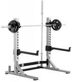YORK STS Collegiate Rack Silver Power Rack with Bar Storage, Hook Plates & Bench Stringer, Heavy - Duty Strength Training Squat Rack for Home Gym & Commercial Use - hydrafitnessparts