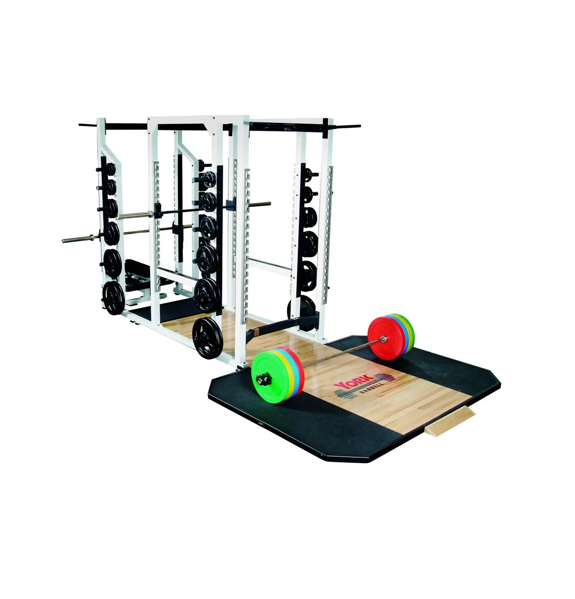 YORK STS Triple Combo Rack, Commercial Power Rack System with Pull-Up ...
