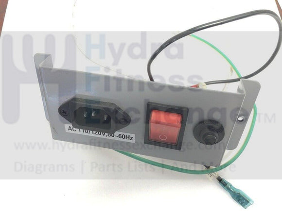 AFG Horizon Fitness 13.0AT T4 (TM264) Treadmill Power Entry Plate Assembly-hydrafitnessparts