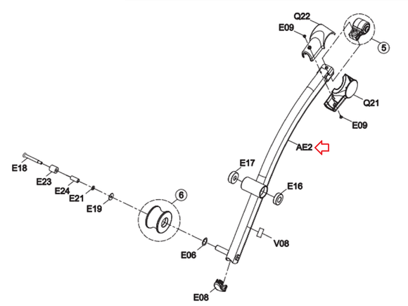 AFG Horizon Matrix Merit Tempo Vision Fitness Livestrong Elliptical Left Pedal Arm-hydrafitnessparts