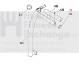 AFG Livestrong Horizon Treadmill Rail Handle Bar End Cap 1000101247-hydrafitnessparts