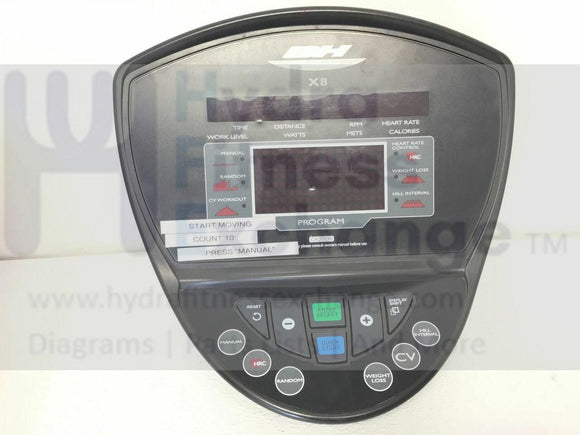BH Fitness X8 2008 BL27 3588 Elliptical Display Console Panel-hydrafitnessparts