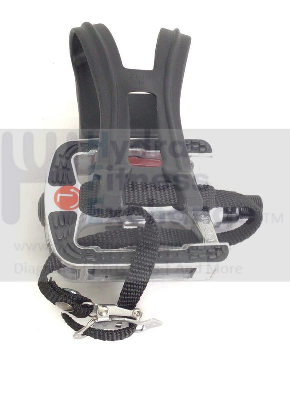 schwinn pedal Bowflex Schwinn Stationary Bike Left Pedal with SPD and Toe Clips Cage 8016576 JD-304V-SPD