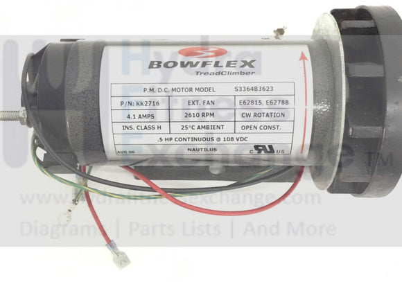 Bowflex Treadclimber TC3000 Treadmill DC Drive Motor S3364B3623 KK2716-hydrafitnessparts