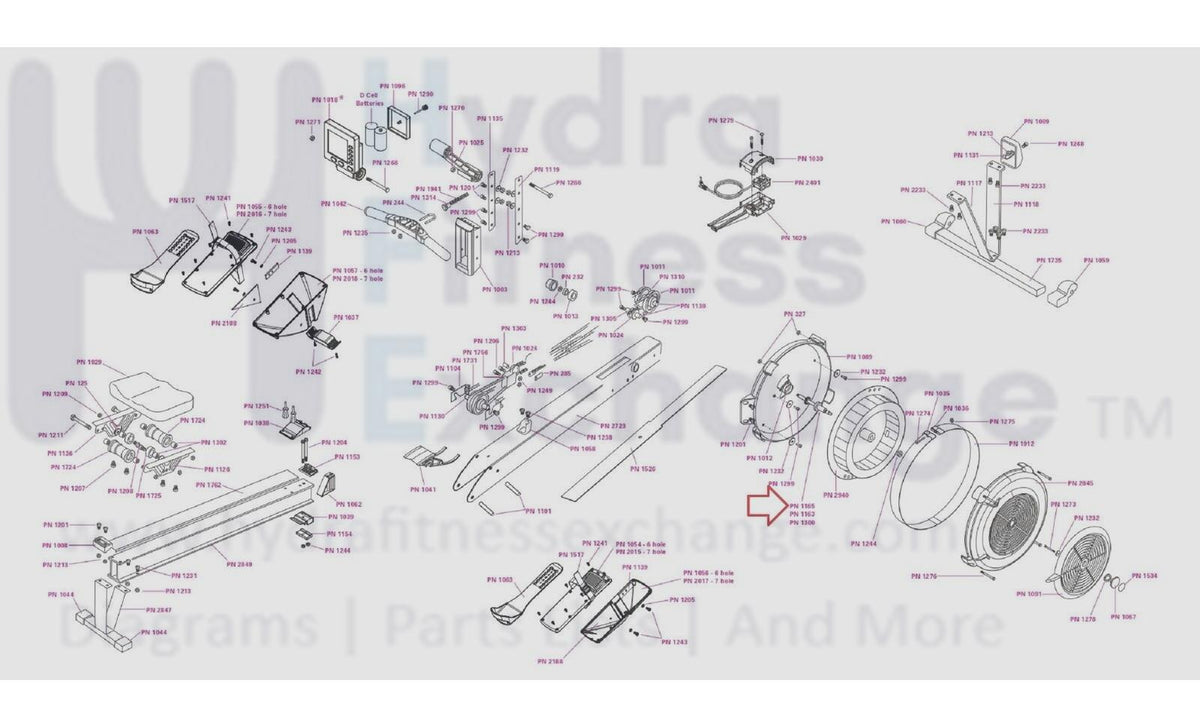Concept 2 Rower Flywheel Axle with Bearing Cup & Chain Sprocket 1165 ...