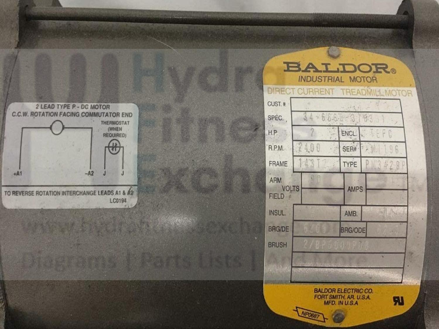 cybex trotter 535 treadmill Cyber Trotter 525X 400t 535 CXT Plus Treadmill Baldor DC Drive Motor M –  hydrafitnessparts