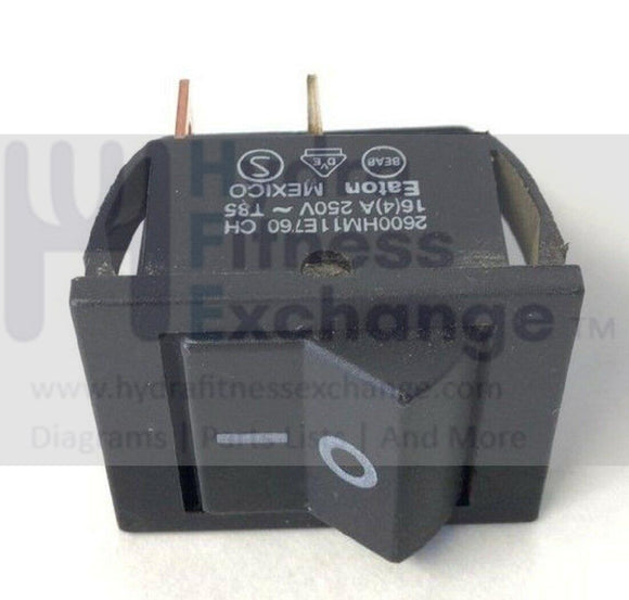 Cybex 300t Treadmill Power Entry On Off Switch 2600HM11E760 or 300T-PEOOS16A250V-hydrafitnessparts