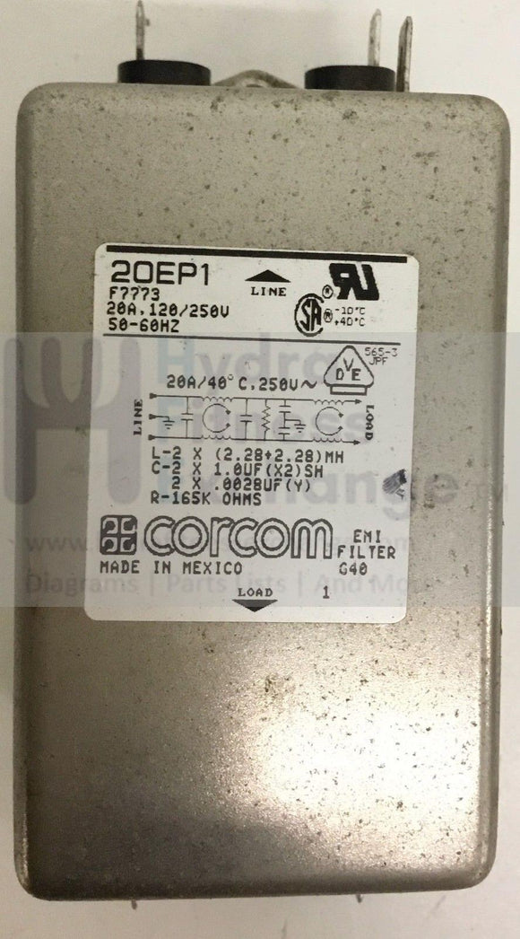 Cybex 600T Treadmill 20Amp EMI Line Filter EC-19869-hydrafitnessparts