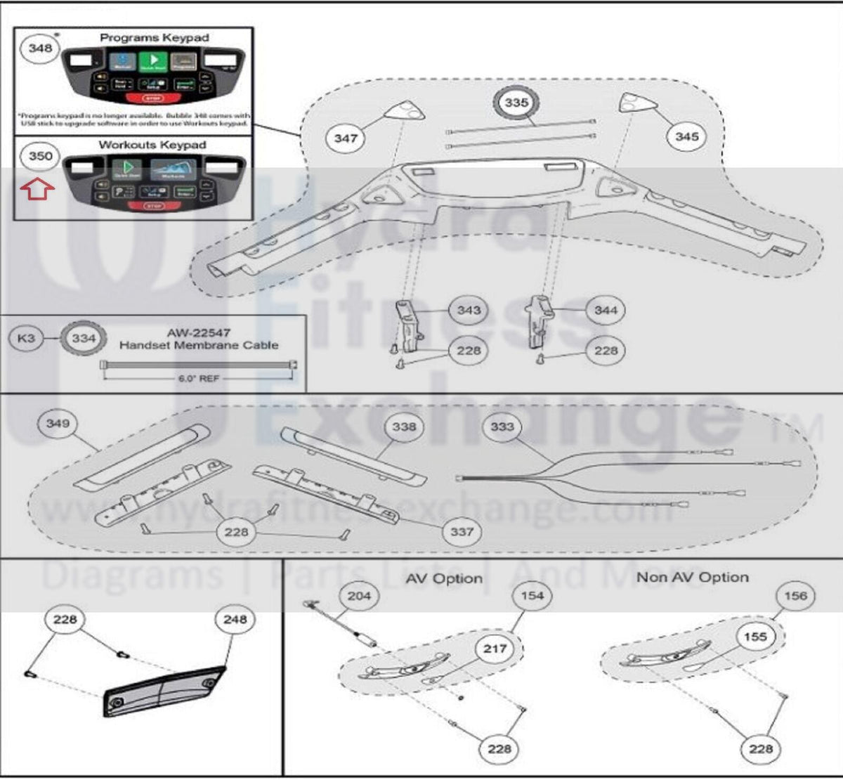 625t Cybex 625T - LED - 04 Treadmill English Handset Kit KPL-23533-4 ...