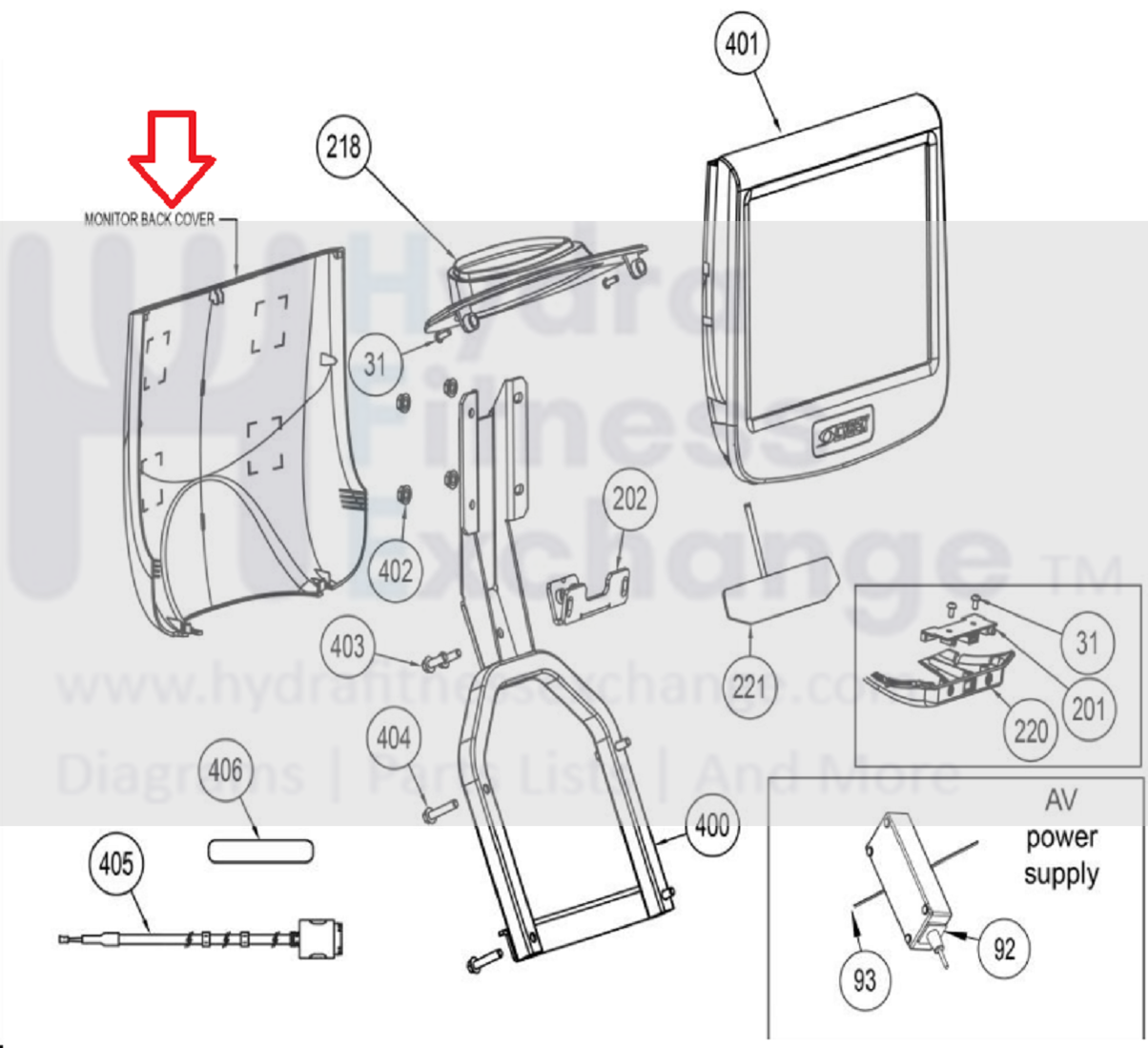 cybex 750r bike Cybex 750R 750R-01 750R-02 Recumbent Bike AV PVS TV Console Back Cover 750R-CB