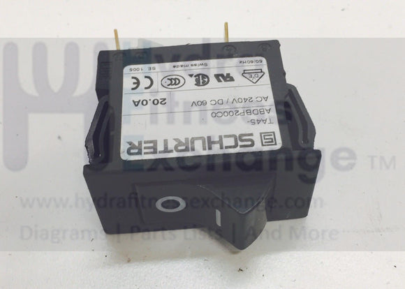 Cybex 750t 751t 770t 625t 650t Treadmill Power Entry Rocker Switch Schurter 240v SW-19667-hydrafitnessparts