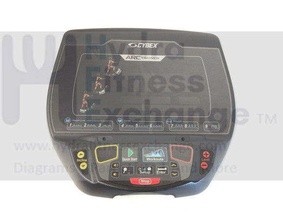 Cybex Arc Trainer 626AT Elliptical Display Console Bezel Kit With Keypad Decal K626A-301-4-hydrafitnessparts