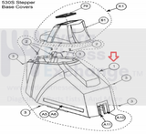 Cybex Cyclone-530S Stepper Left Black Shroud Cover Assembly 800S AX-62066B-hydrafitnessparts