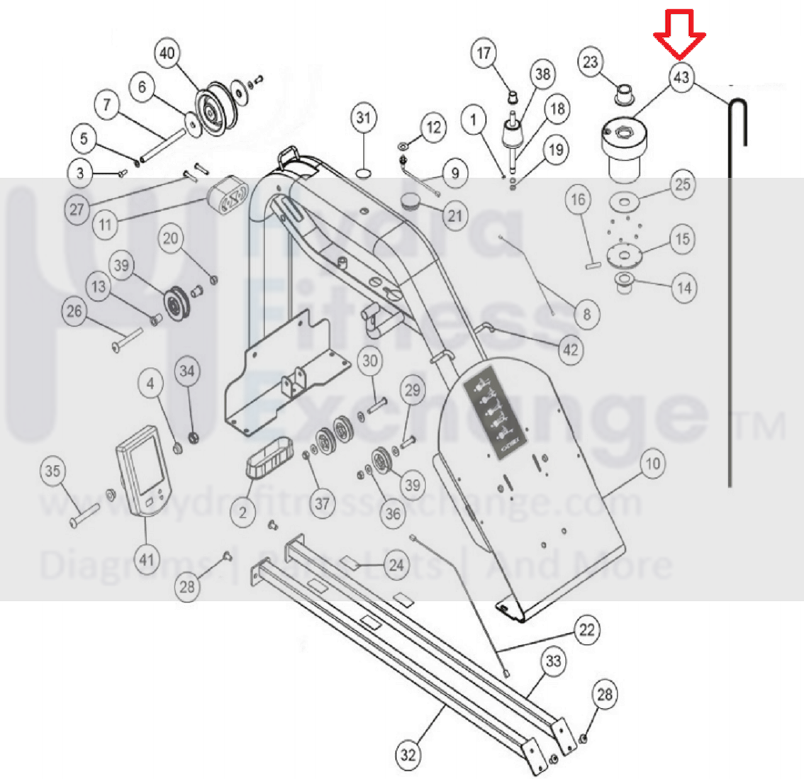 Cybex Hydro Pro Rower Pulley Belt Bungee Assembly 1007832-0001
