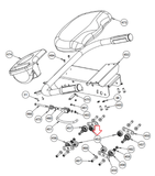Cybex Recumbent Bike Seat Shuttle Wheel Assembly Left AX-18148-hydrafitnessparts