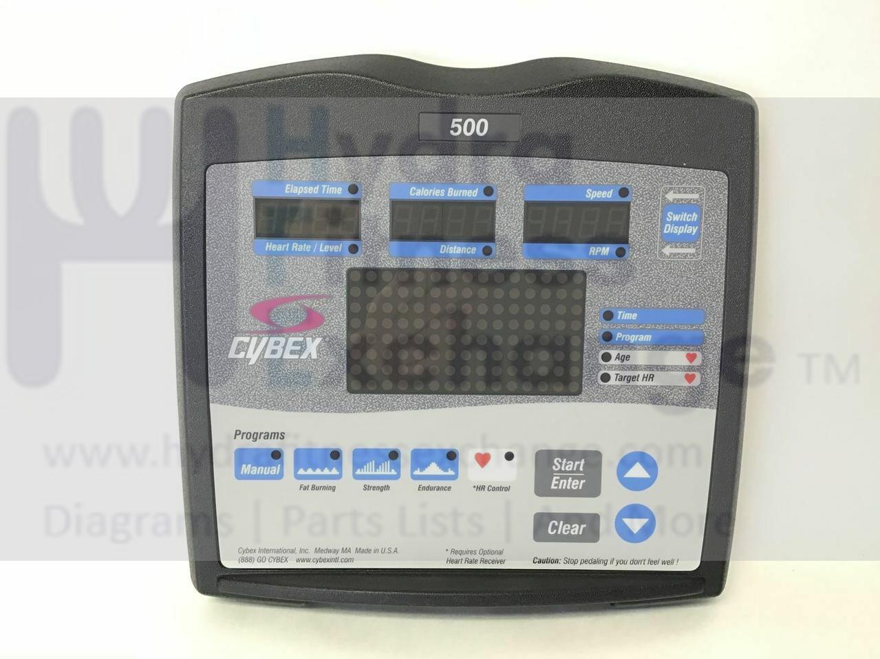 cybex 500 Cybex Tectrix 500R Recumbent Bike Display Console Panel