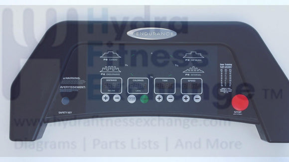 Endurance Treadmill Upper Display Console 5k Panel Full Assembly 9530048 or 9530-048-hydrafitnessparts