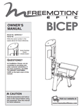 Epic BICEP - GZFI81037 Strength System Owner Manual GZ7470-hydrafitnessparts