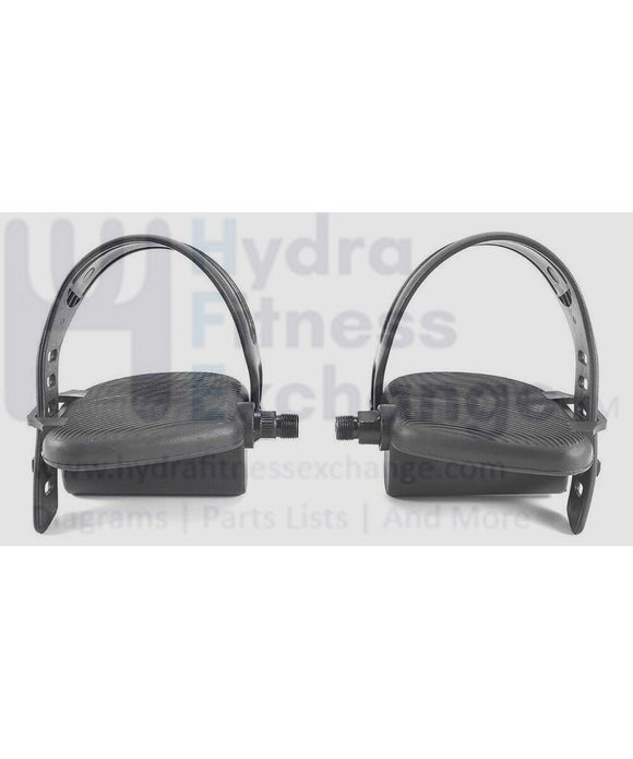 FreeMotion 350R SFEX050111 Recumbent Bike Pedal Pair Set w/Straps 204376 9/16-hydrafitnessparts