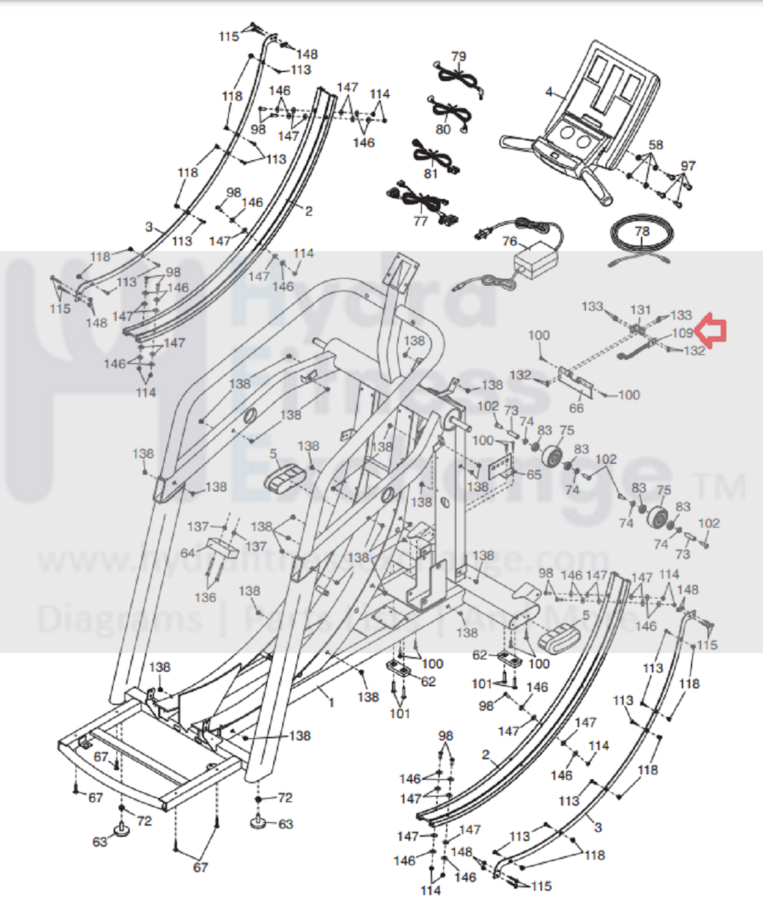Healthrider Rider Parts FreeMotion HealthRider Elliptical 4 Pin Counter Wire Harness with Boar ...