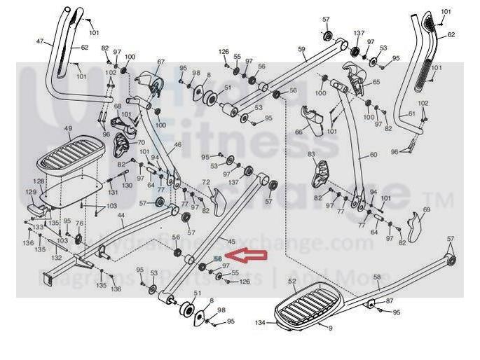 Verrou De Pédale Pour Elliptique - Compatible Nordictrack, Freemotion, ProForm - Réf. 244058