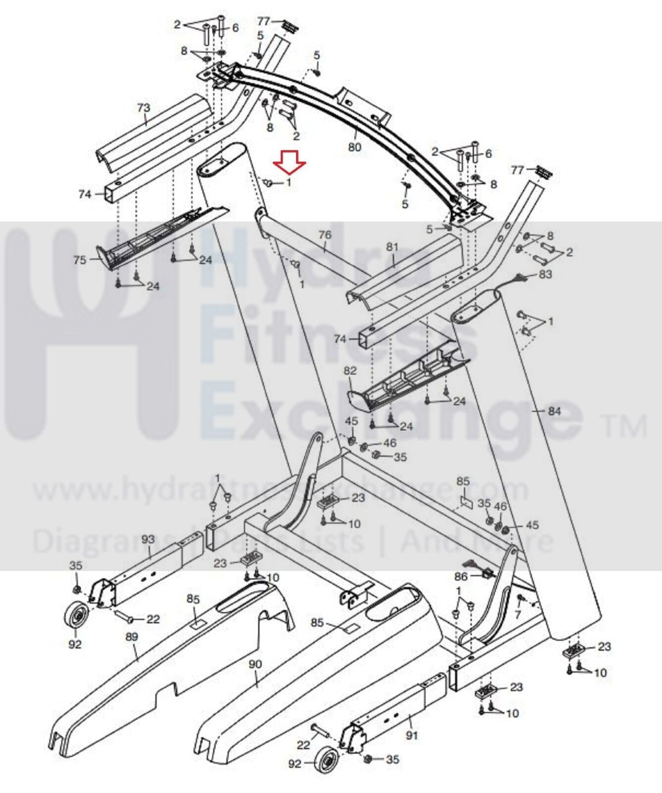 FreeMotion NordicTrack ProForm Manovella Asse Verticale Per Bici 359869