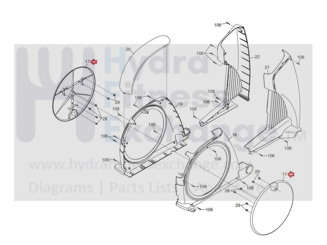 Healthrider Rider Parts Healthrider H95e-HREL599090 Elliptical Plastic Disc Cover 287217 ...