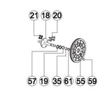 Horizon Fitness Elite R7 - RB018 Stationary Bike Crank Axle Drive Set with Flywheel 1000353781-hydrafitnessparts