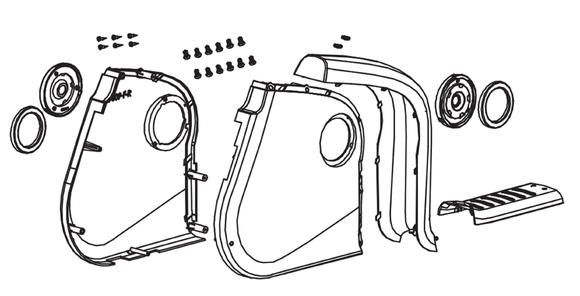 Horizon Fitness Elite R7 - RB018 Stationary Bike Front Side Cover Set 1000353783-hydrafitnessparts
